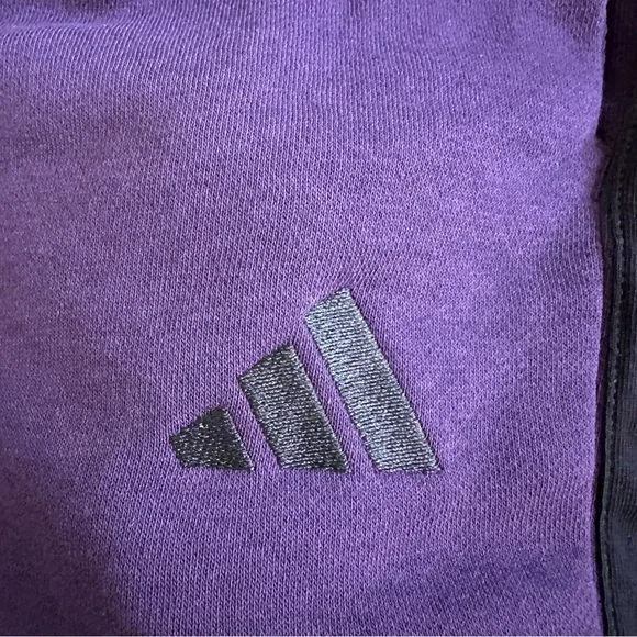 Adidas Women's Essentials 3-Stripes Straight Leg Sweatpants Medium Purple - Picture 6 of 9